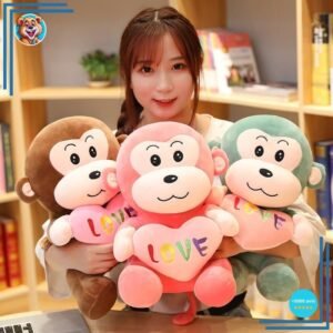 Peluche singe avec cœur