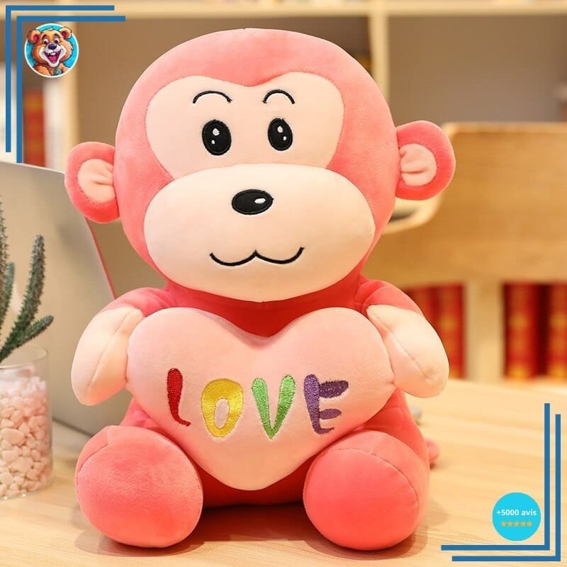 Peluche singe avec cœur – Image 2