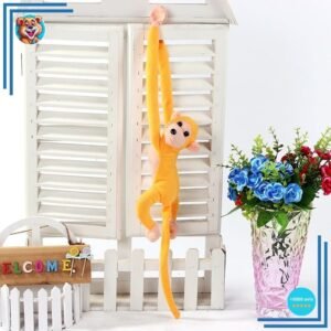 Peluche singe kawaii longue queue jaune