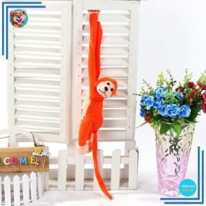 Peluche singe kawaii longue queue orange