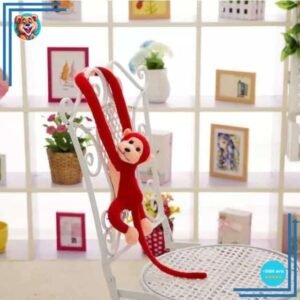 Peluche singe kawaii longue queue rouge