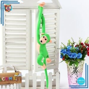 Peluche singe kawaii longue queue verte