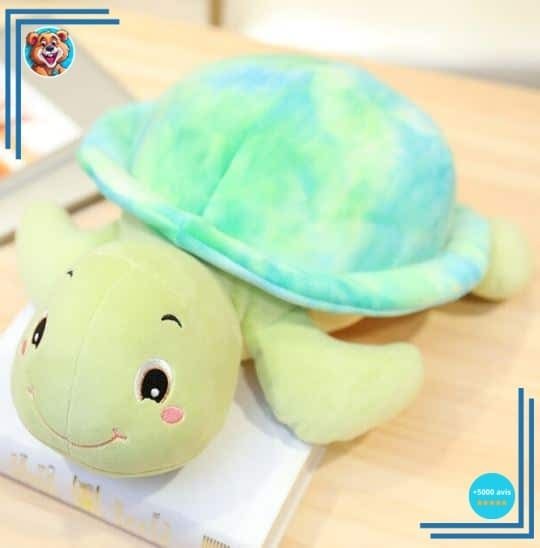 Peluche tortue bleue à croquer