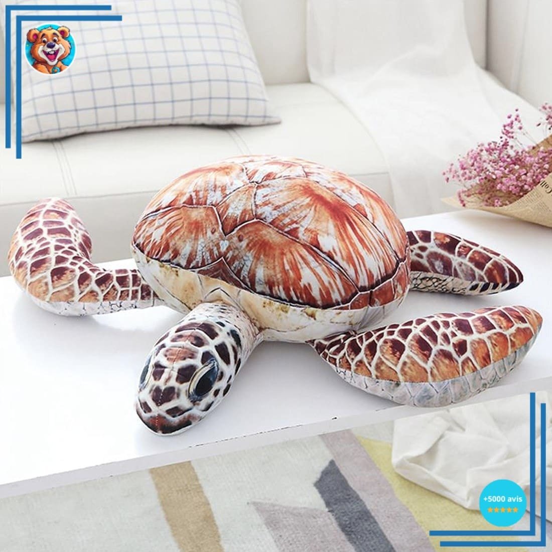 Peluche tortue de mer rouge