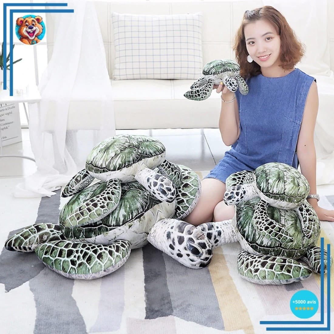 Peluche tortue de mer verte – Image 2