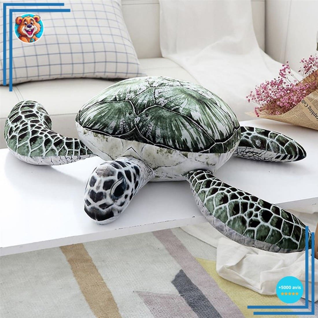 Peluche tortue de mer verte