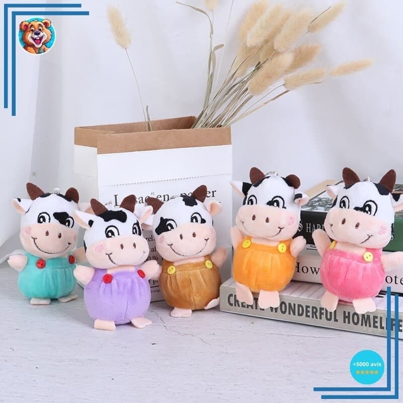 Peluche petite vache porte-clés