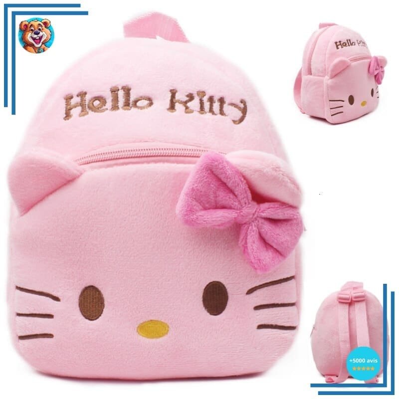Sac à dos en peluche Hello Kitty rose