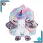 Sac à dos en peluche licorne multicolore