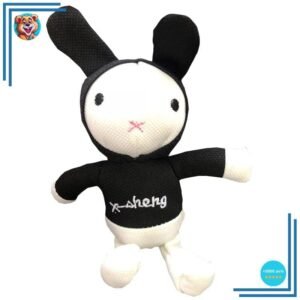 Peluche Lapin Noir et Blanc
