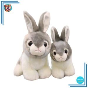 Peluche Lapin Gris et Blanc
