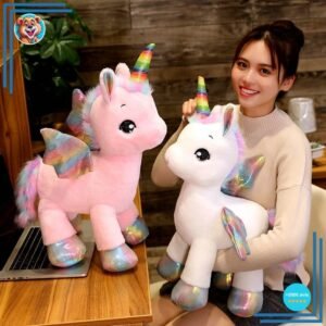 Peluche licorne colorée arc-en-ciel