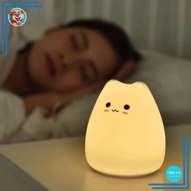 Veilleuse peluche en forme de chat silicone – Image 2