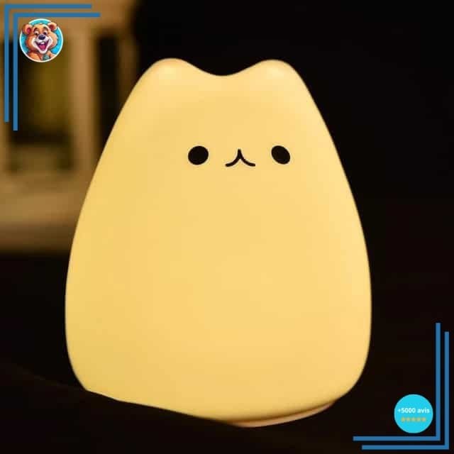 Veilleuse peluche en forme de chat silicone – Image 3