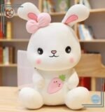 Peluche lapin blanc trop mimi