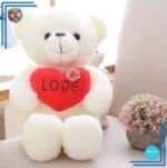 Peluche ourson blanc Love