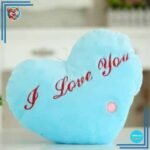Peluche oreiller bleu I Love You