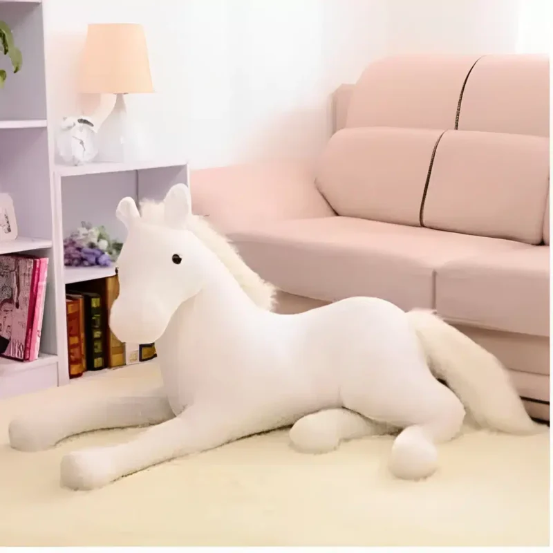 Peluche cheval blanc
