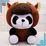 Peluche panda déguisé en cheval