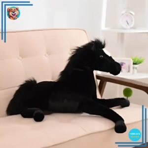 Peluche cheval noir
