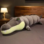 Peluche alligator gris géante
