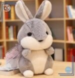 Peluche lapin lièvre gris