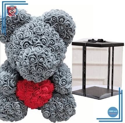 Peluche ours roses grises coffret collector