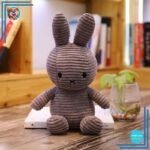 Peluche Miffy côtelé Gris