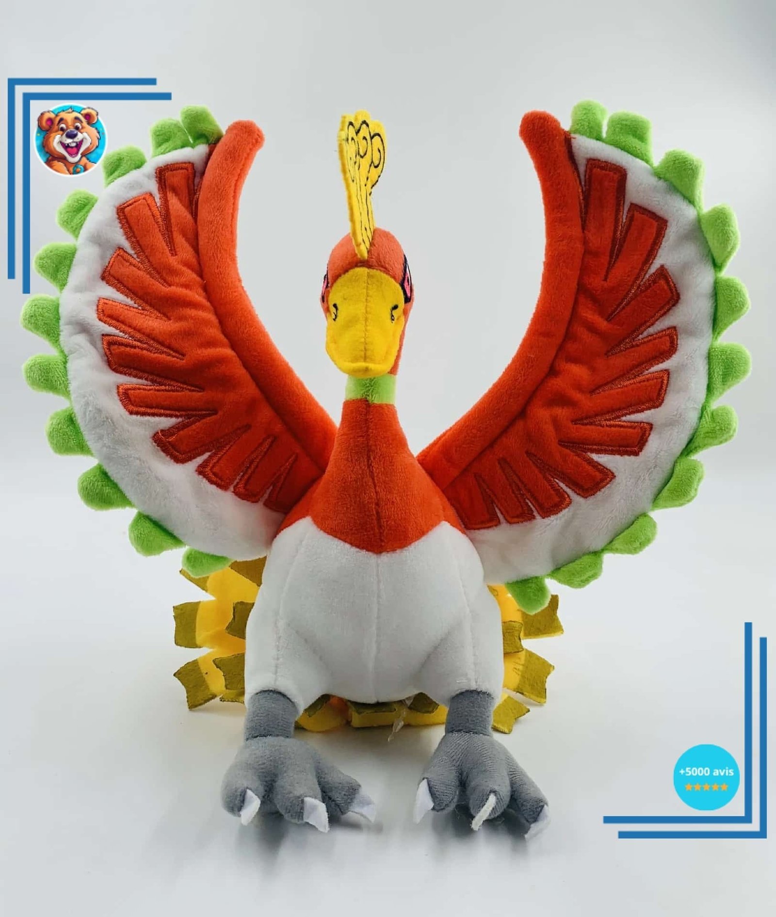 Peluche Pokémon Ho-Oh Vert