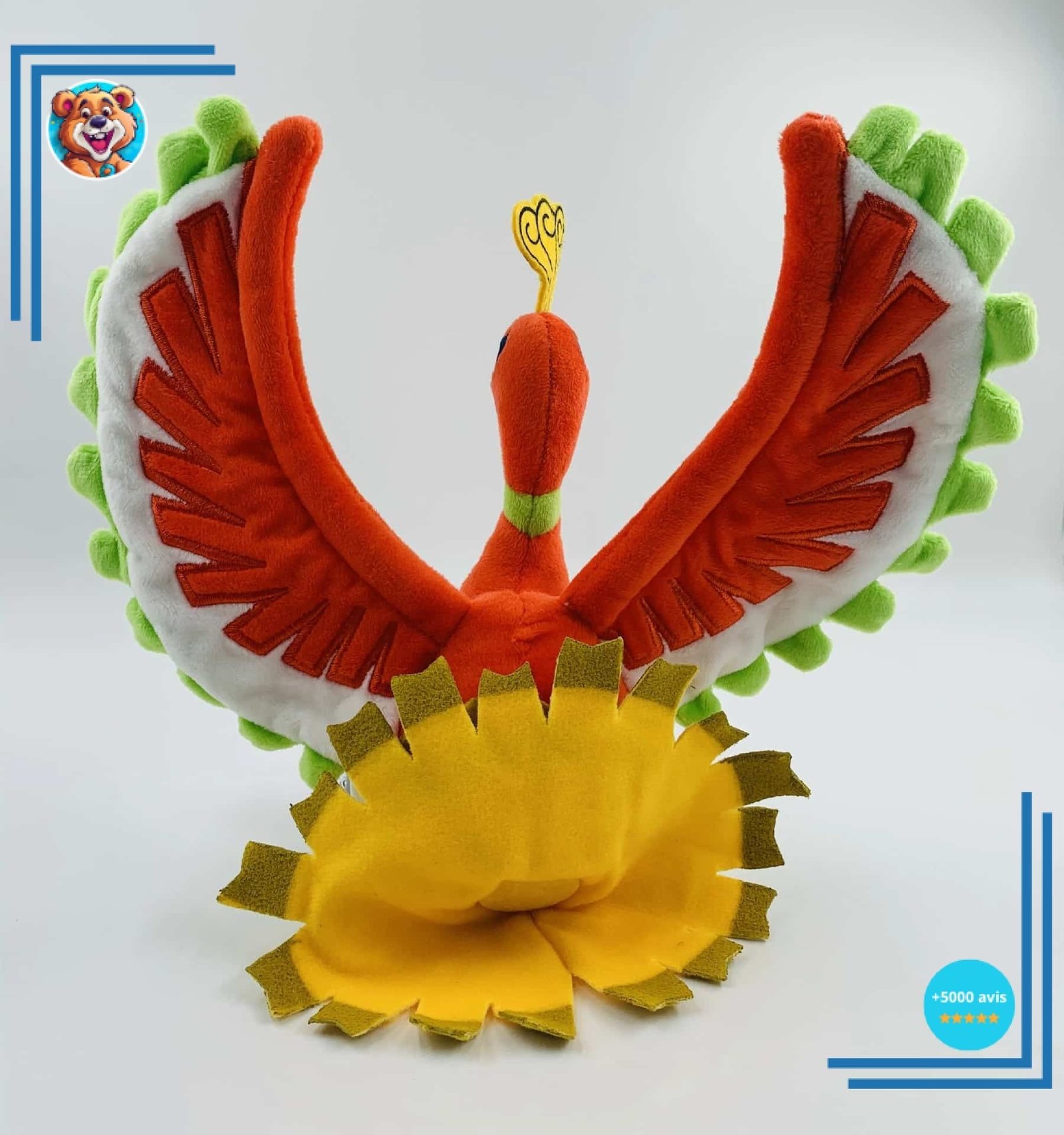 Peluche Pokémon Ho-Oh Vert – Image 3