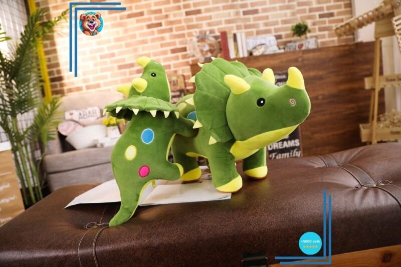 Peluche dinosaure toute douce verte – Image 4