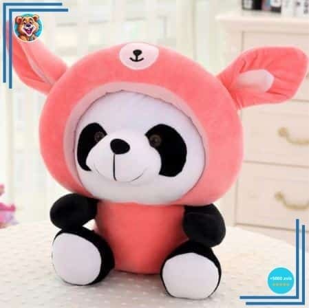 Peluche panda déguisé en lapin