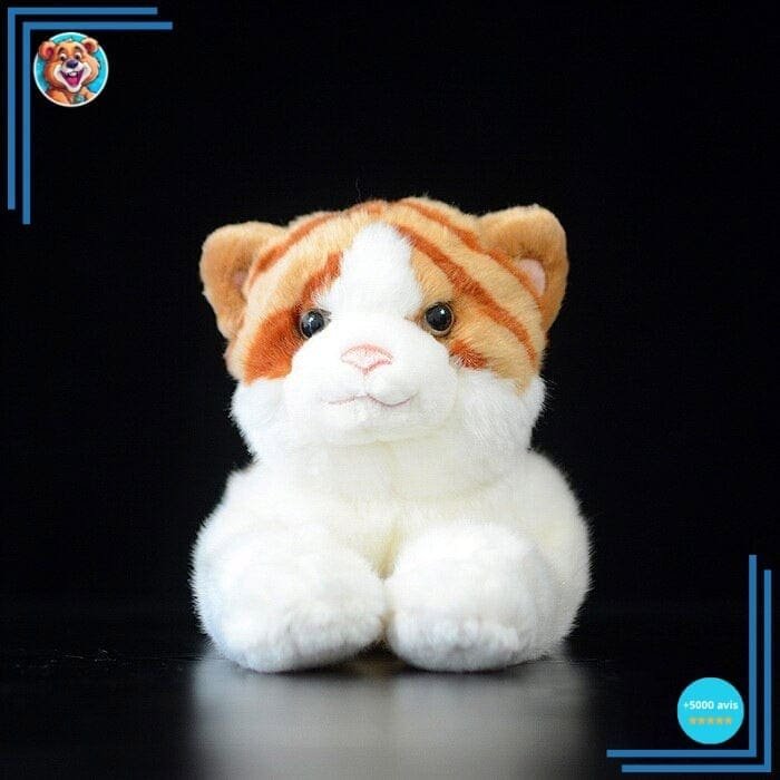 Peluche Chat Tigré Orange et Blanc – Image 3