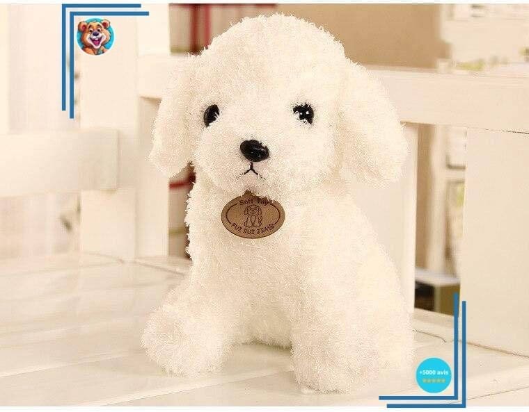 Peluche Chien Blanc Mignon