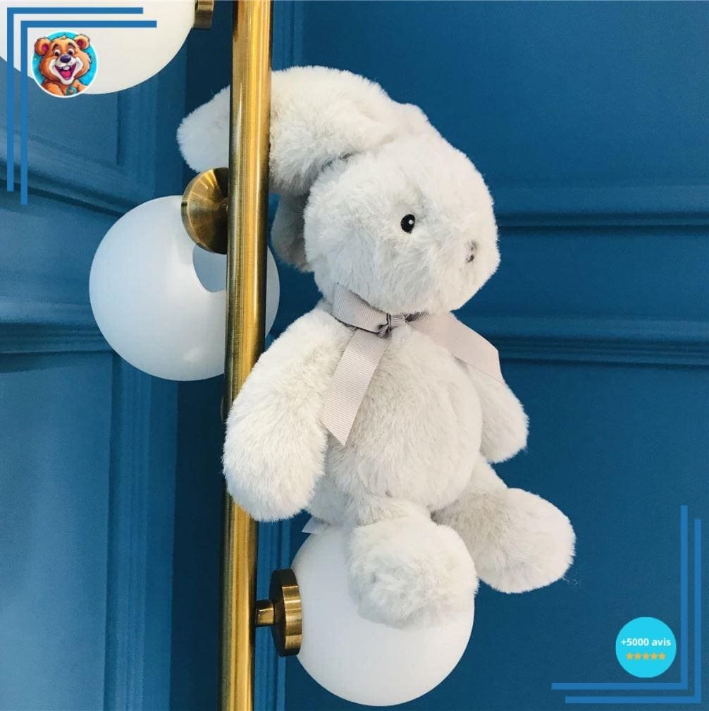 Peluche Lapin Classique Gris – Image 3