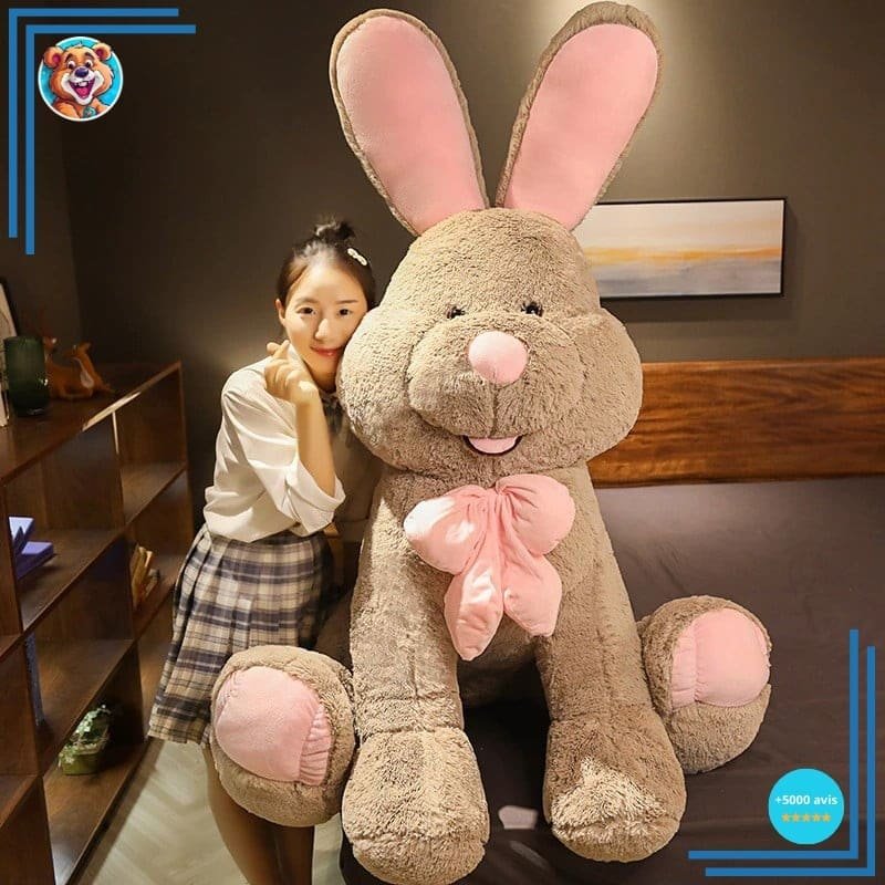 Peluche lapin marron géant – Image 2