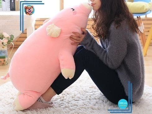 Peluche géante cochon endormie moelleuse – Image 2