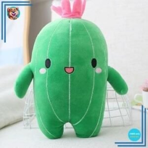 Peluche décorative en forme de cactus souriant