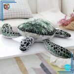 Tortue géante en peluche douce et mignonne verte
