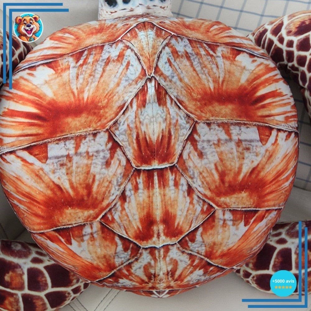 Grosse peluche tortue à pelage rouge – Image 2