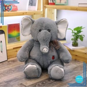 Grande peluche doudou éléphant gris