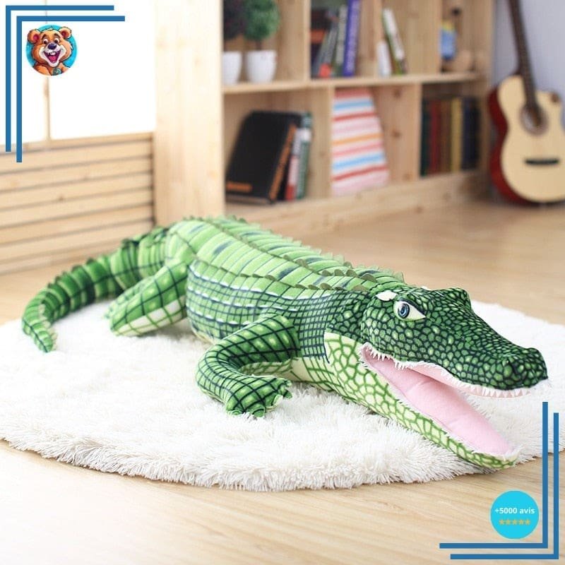 Grande peluche crocodile aux grands yeux
