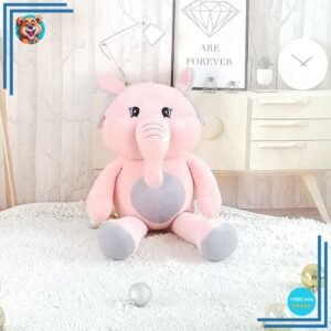Grosse peluche éléphant kawaii aux grands yeux