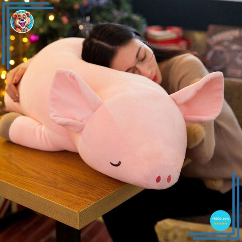 Grosse peluche cochon toute douce à aimer – Image 2