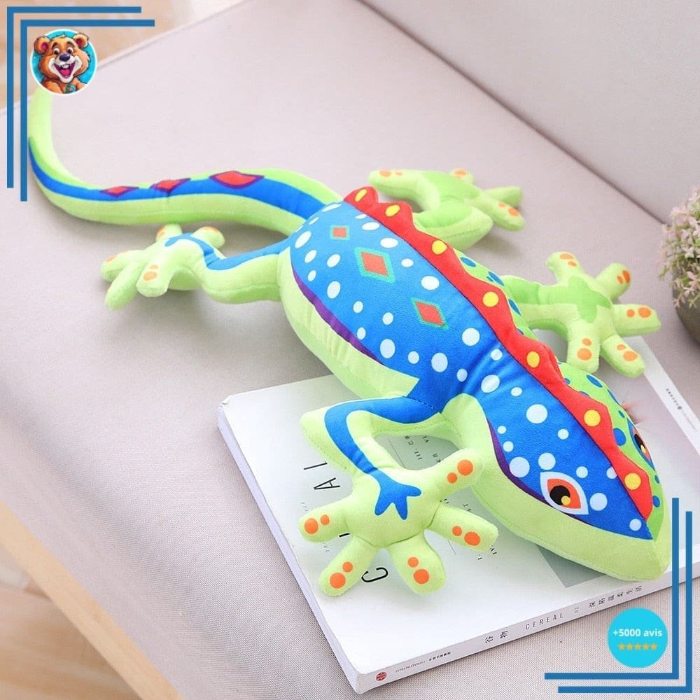 Adorable peluche animale en forme de lézard réaliste
