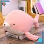Doudou rose ultra tendre et moelleux en forme de phoque