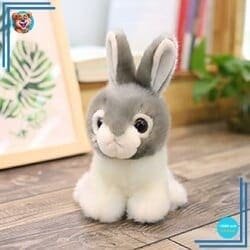 Peluche Lapin Gris et Blanc – Image 2