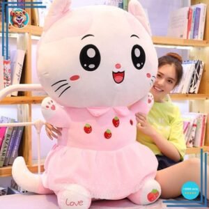 Peluche Chat Rose 80 cm