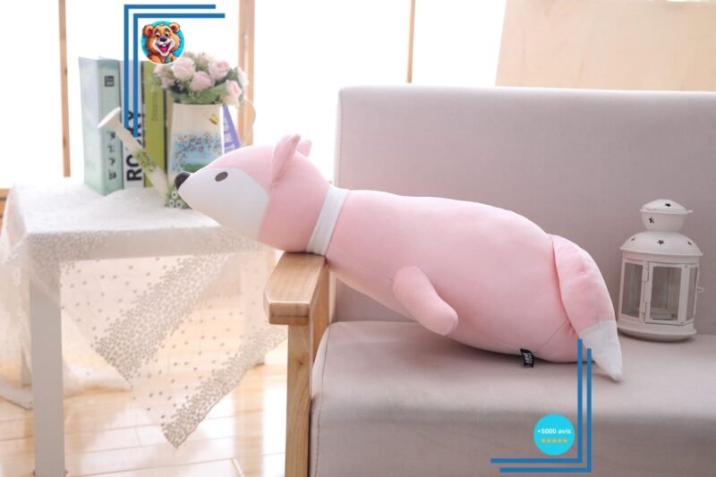 Grosse peluche rose pleine de tendresse renard – Image 2