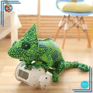 Peluche décorative caméléon de 80 cm